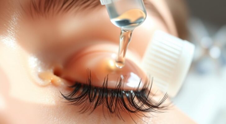 usuwanie kleju z rzęs